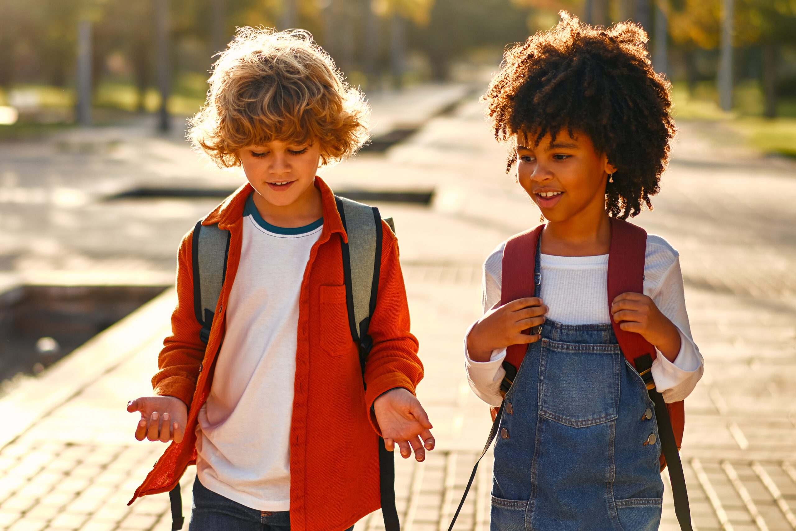 School children on the street